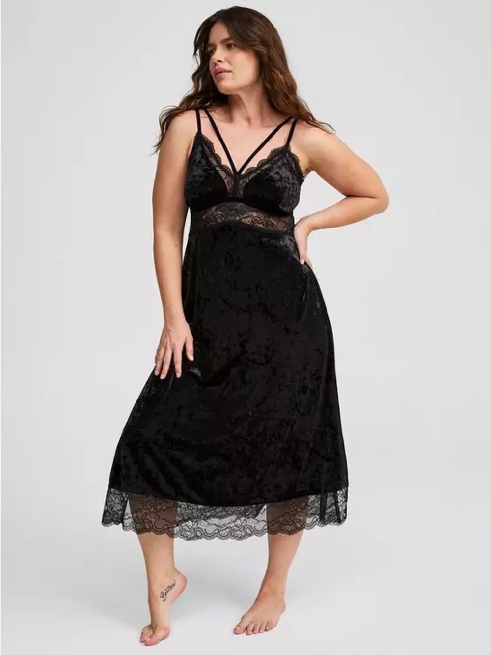 Torrid Velour Lace Maxi Lingerie Slip